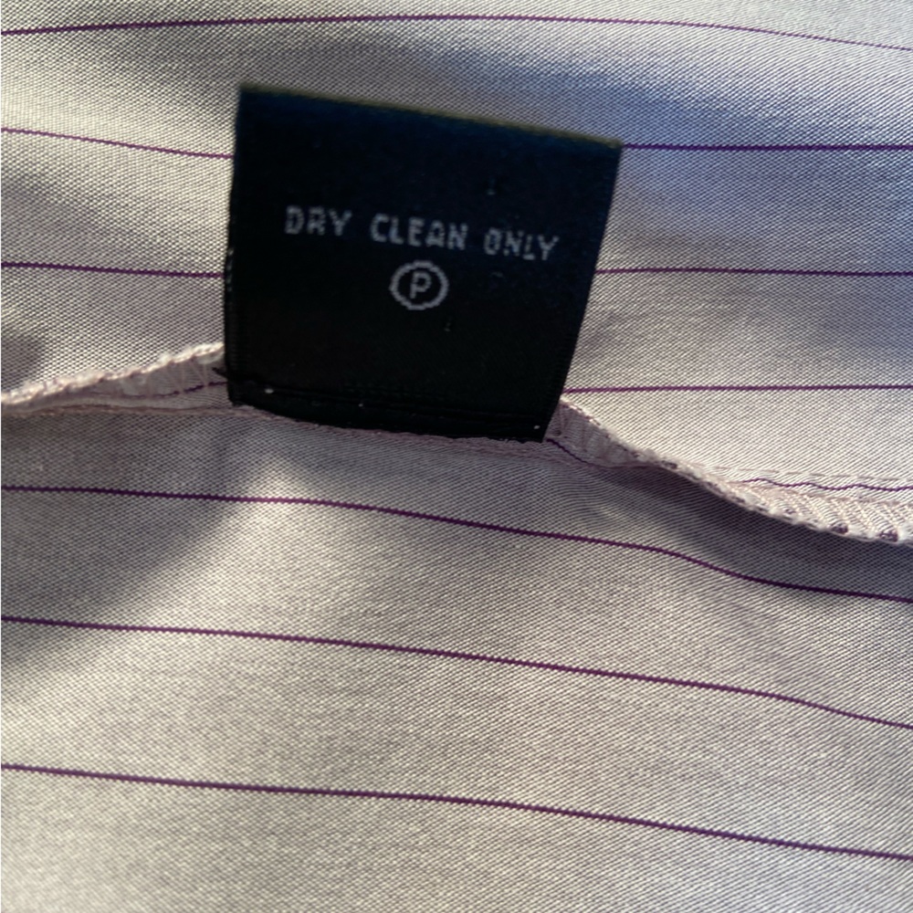 Lafayette 148 NY‎ women’s button down, pin stripe Tonal Purple top size 16 - Picture 8 of 12